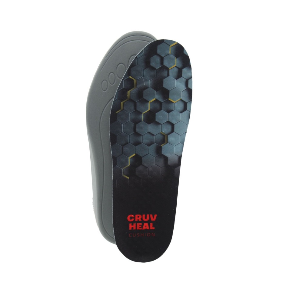 Cruv Heal Cushion Work Comfort Shoe Insoles Shock Absorption Black Gray XS